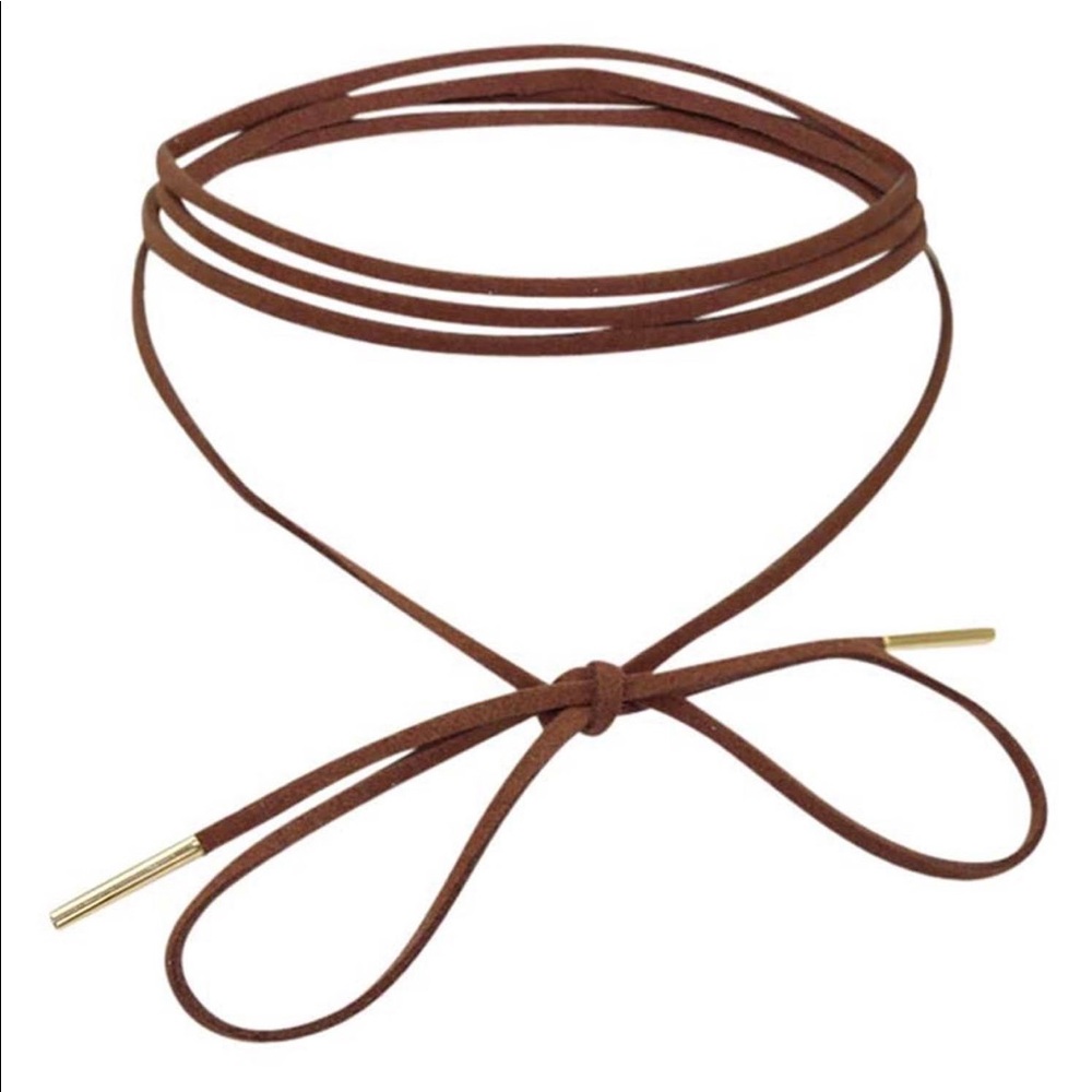 Brown Suede Wrap Chocker Necklace